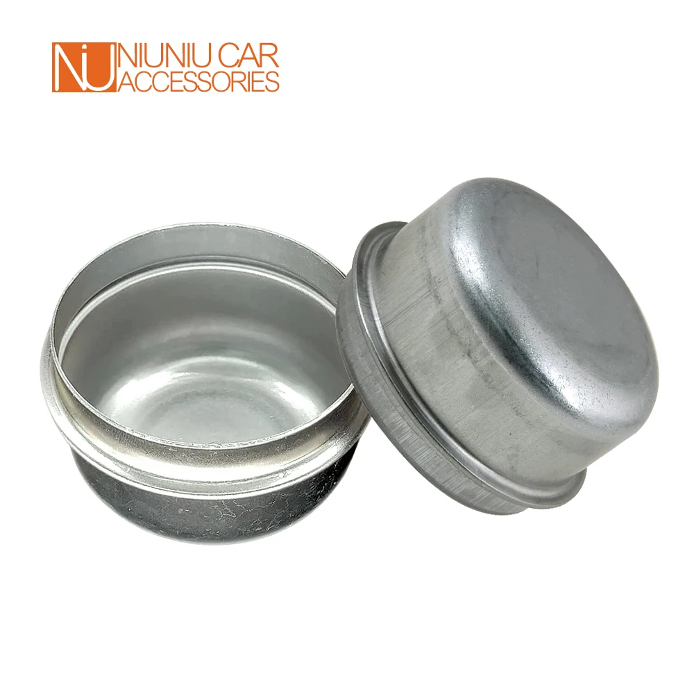Substituição Metal Dust Cap, Cubo De Roda, Rolamento De Reboque, Tampa De Graxa, Caravana, Barco, RV, Peças, Acessórios, 50mm, 2Pcs