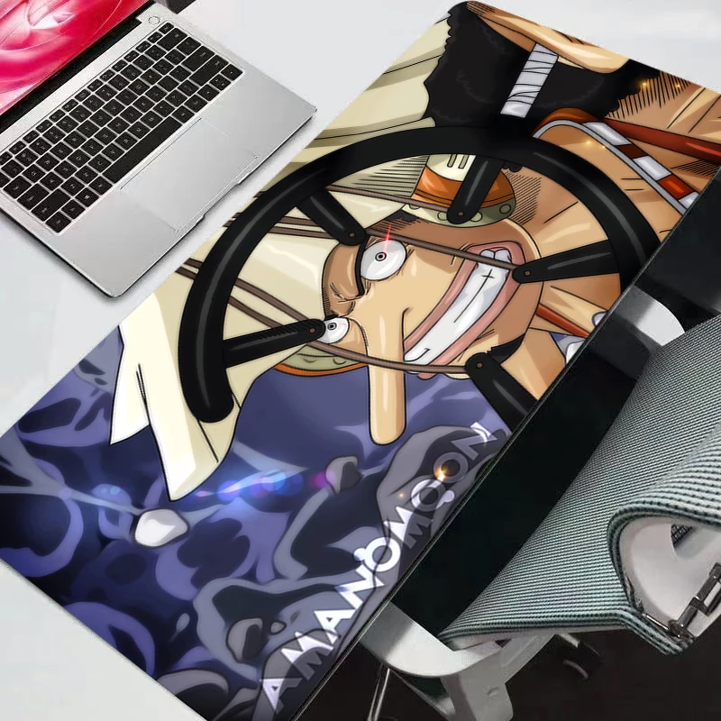 Tapis de Souris Gaming One Piece Grand Format pour Clavier et PC – Tapis de Bureau Durable Anime
