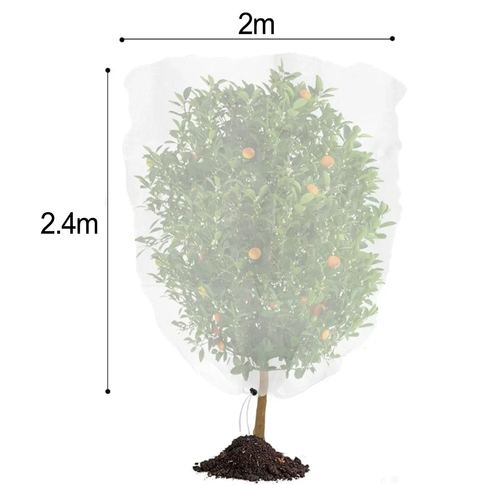 White mesh protective plant net cover with zipper and drawstring protects fruit trees vegetables and flowers from