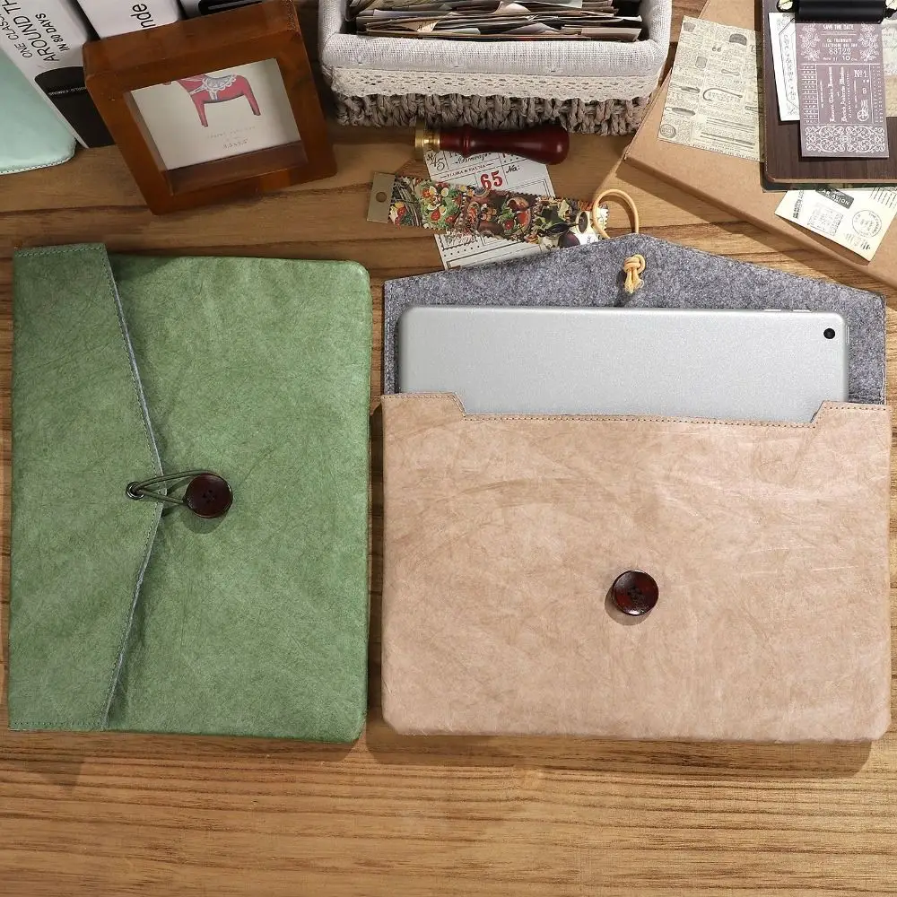 

DuPont Paper File Handheld Bag Waterproof Large Capacity Business Briefcase Exquisite Vintage Handheld Laptop Bag