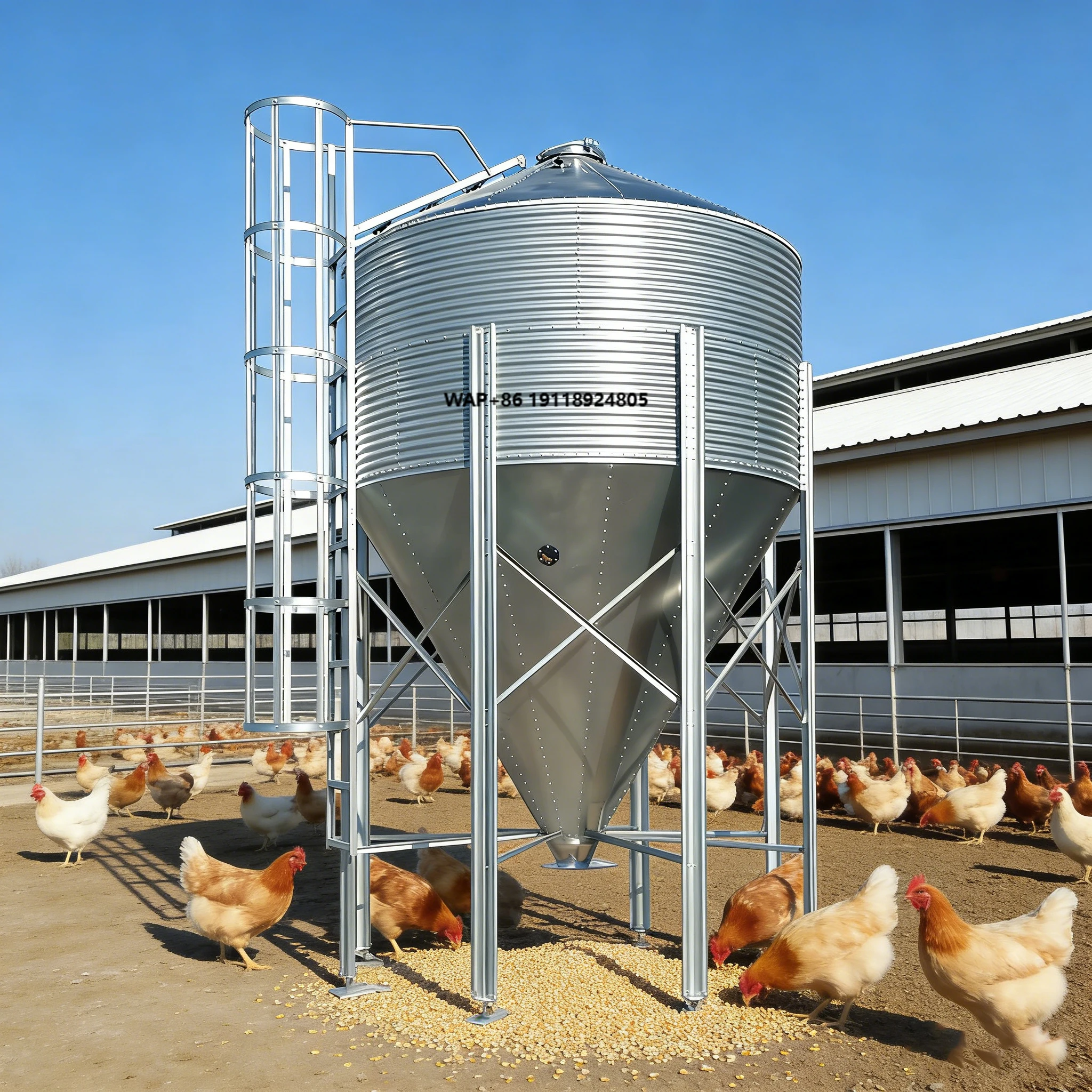 

Galvanized Steel 275 Galvanized Silo Feeding Tower Storage Bin 10-60 Tons Can Be Customized