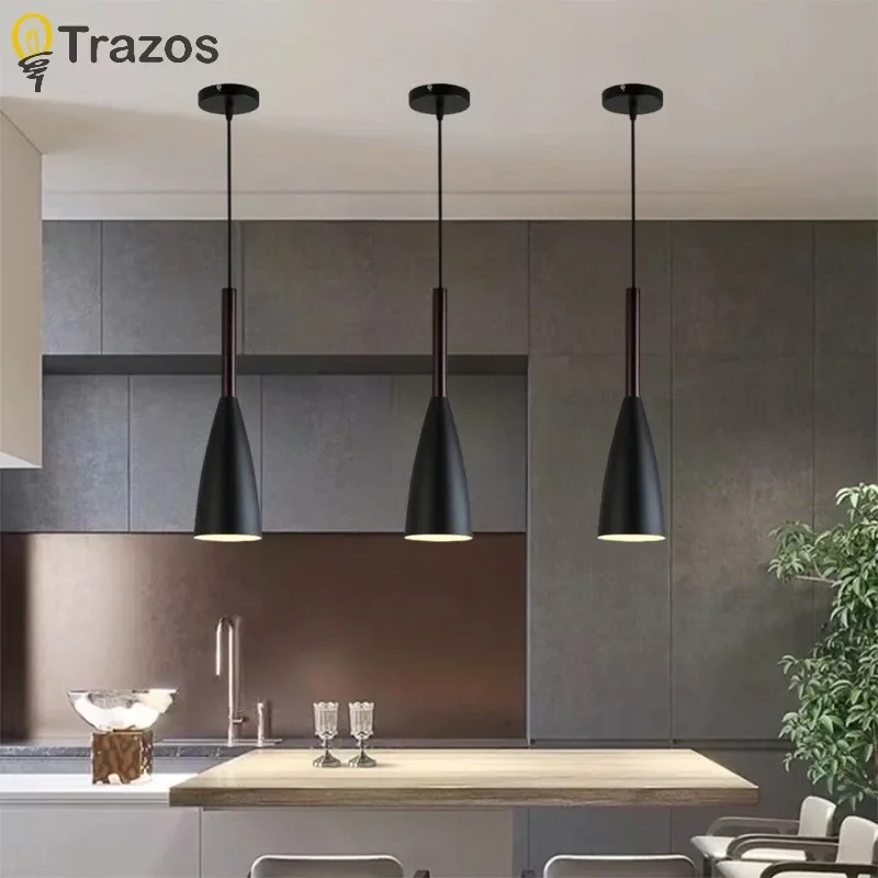 Nordic Style Modern Single Head Three Head Home Black White Gray Restaurant Bedroom Bar Small Chandelier Simple Design