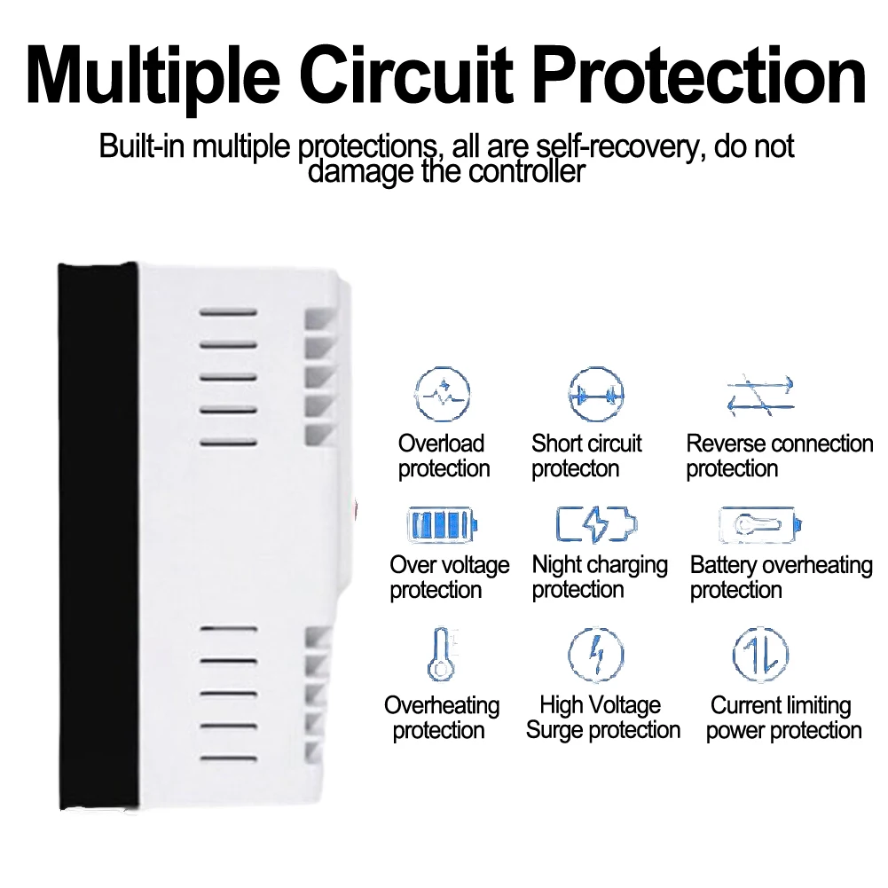 40A for Solar Charge Controller Solar Controller 135*170*70mm for Smart Protection for Battery Life Enhancer Dual USB Ports