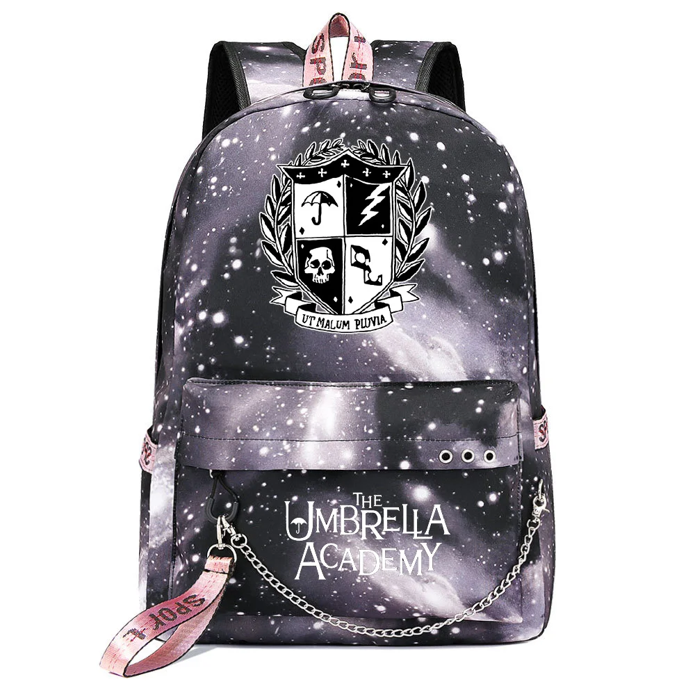 

The Umbrella Academy Boys Girls School Bags Teenager USB Charging Chain Travel Backpack Student College Bookbag Mochila