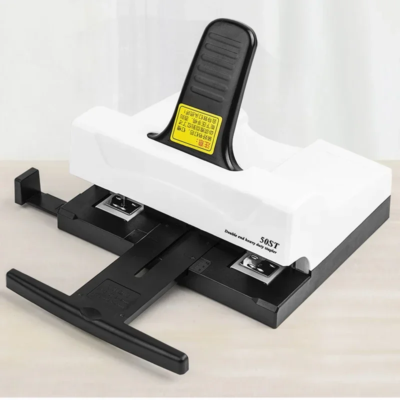 50ST Double Row Heavy Duty Stapler 50 Pages Of Paper Double Head Universal Binding Machine Suitable For 24/6 23/8 Needles