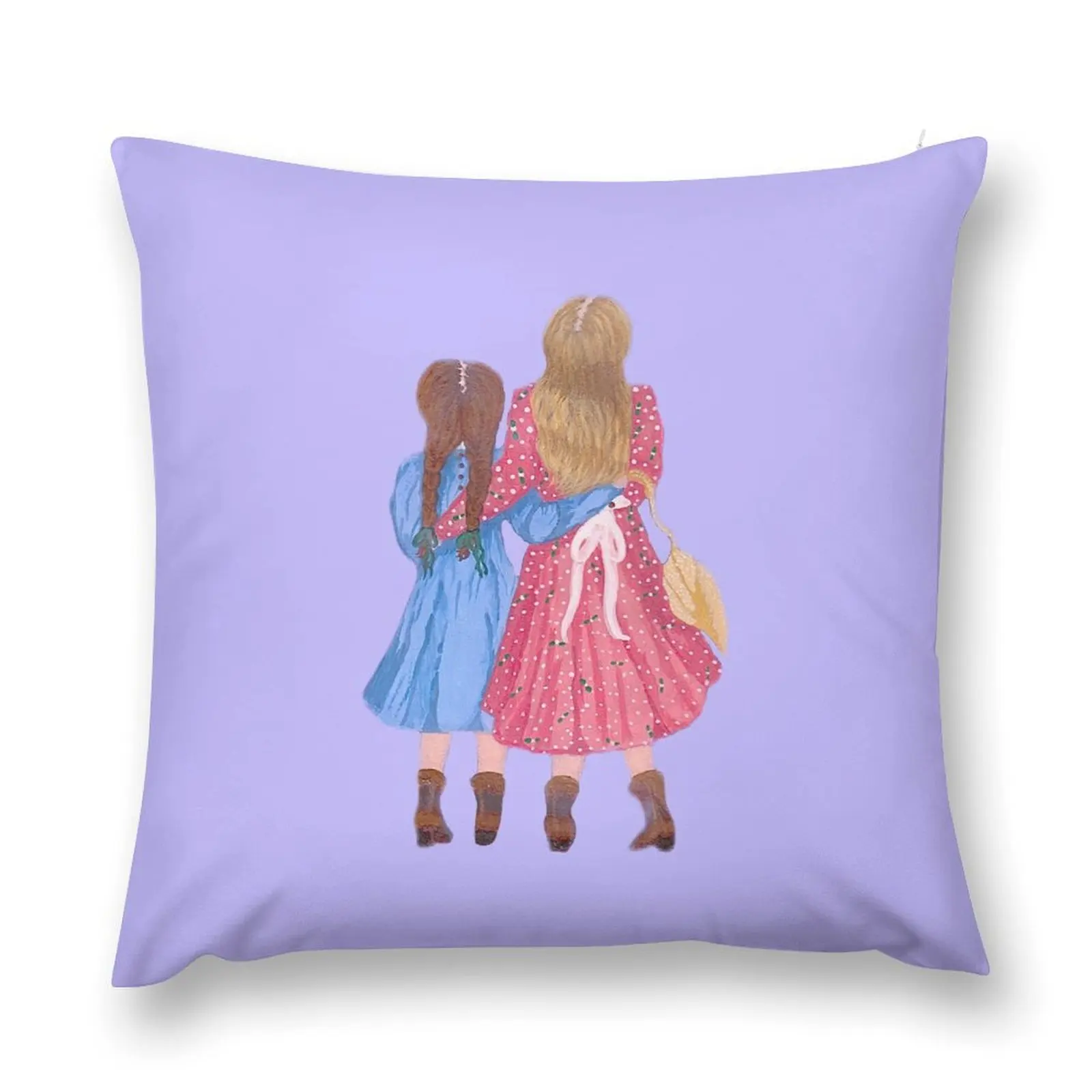 Laura & Mary Ingalls - Little House Throw Pillow Pillow Cases Cushion Child Christmas Pillows Plaid Sofa pillow