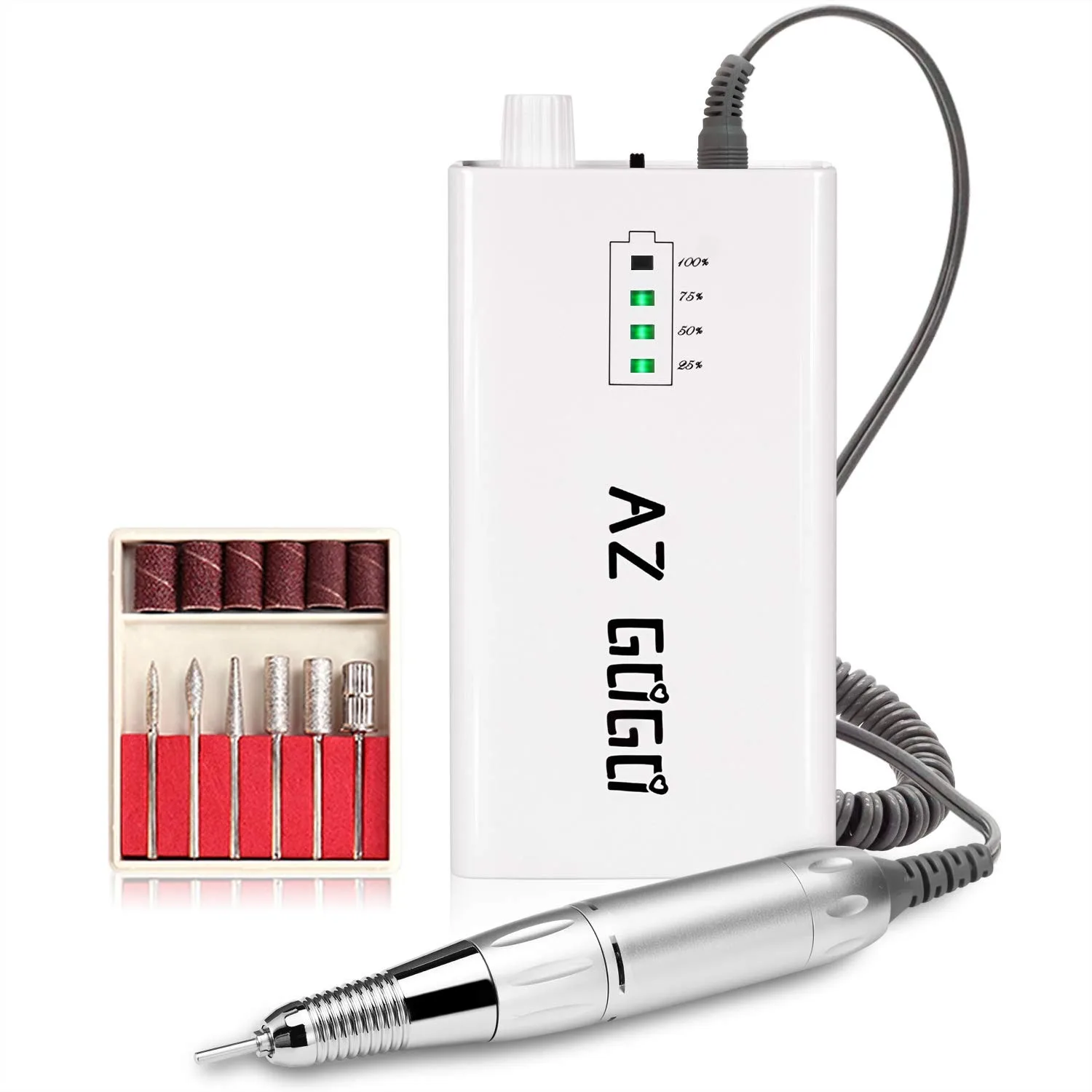Nail Drill Machine, 30000RPM Professional Rechargeable Portable Electric Efile for Acrylic Gel Nails, Manicure Pedicure