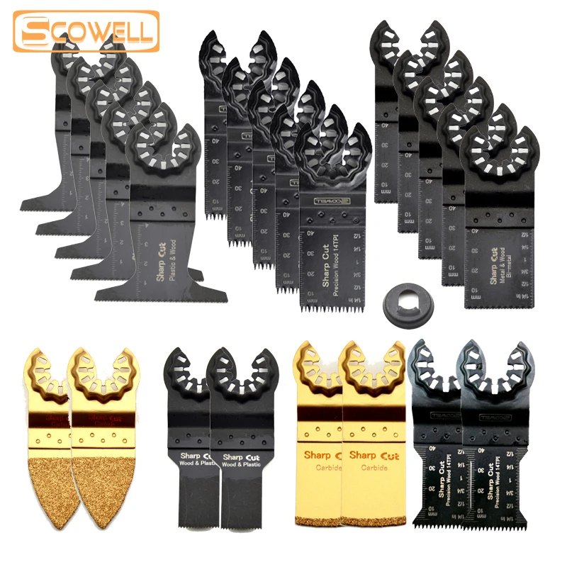 20mm/32mm/65mm/80mm HCS HSS Bimetallic Multi Tool Saw Blades Circle Sanding Pad For Electric Power Oscillating Tool Saw Blades