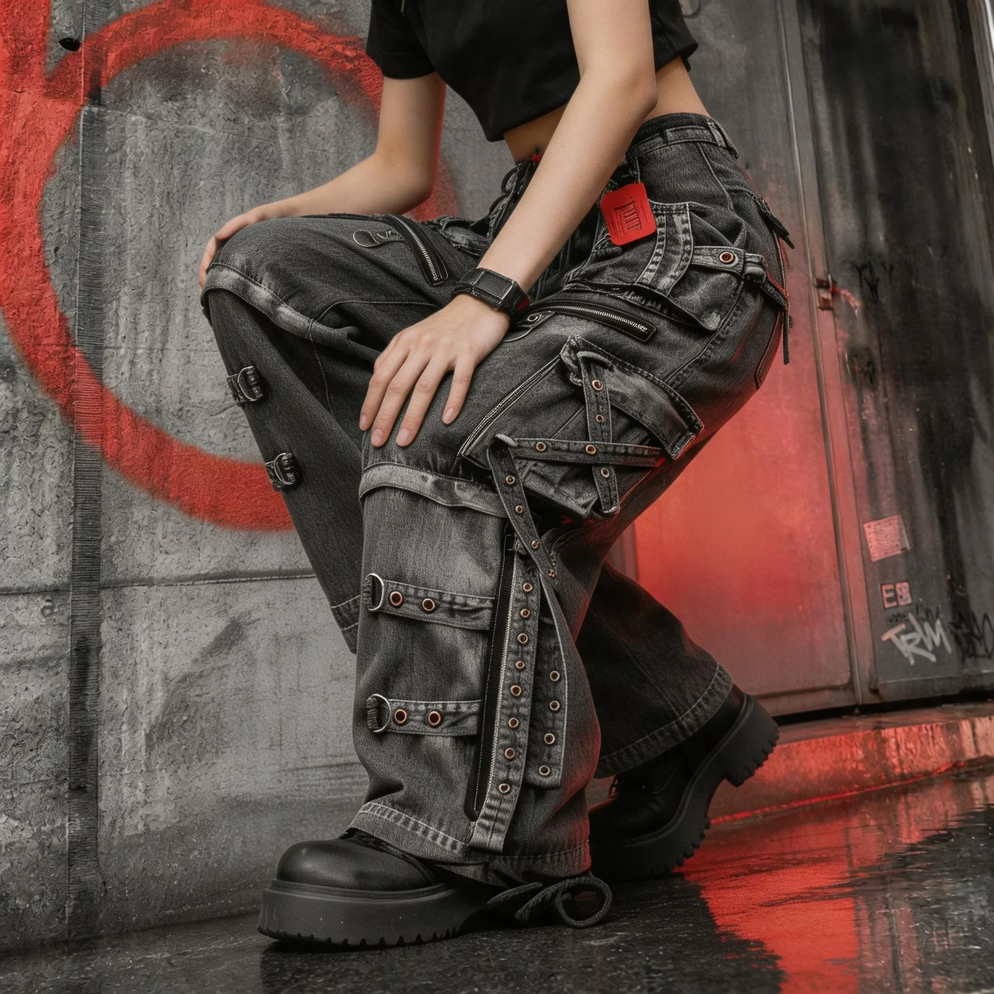 Hip Hop Complex Heavy Industry Workwear Jean Casual Denim Pants High Waist Straight Wide Leg Jeans Harajuku Y2k Men Women Jeans