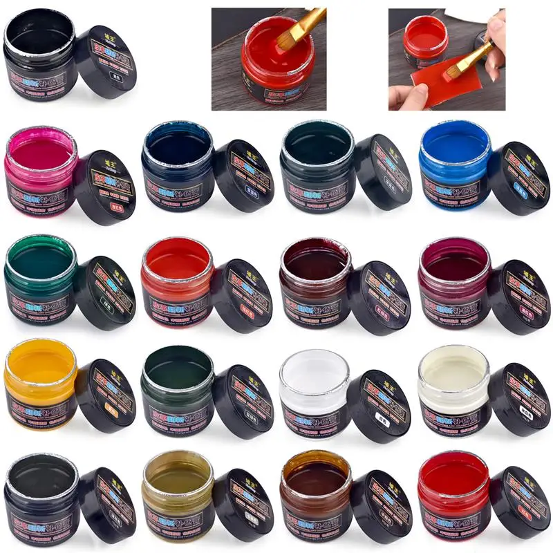 50g/Fles Leer Kleuren Pigment Voor Leer Ambachten Kleurstof Autostoel Care Kit Vloeibare Pigmenten Lederen Huid Opknappen reparatie Tool