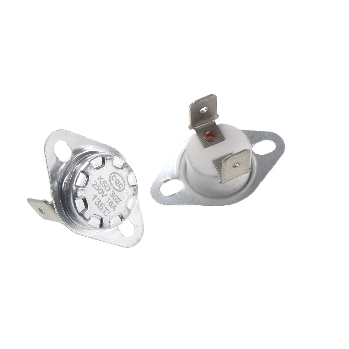 5PCS Normally open KSD302 16A 250V 40-130 Degree Ceramic KSD301 Normally Closed Temperature Switch Thermostat 45 55 60 65 70 75