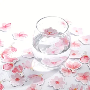 Mohamm-japon kiraz çiçeği scrapbooking çıkartmaları, kağıt dekoratif kawaii günlüğü, günlüğü kırtasiye mini kirazın en büyük satışlarından 12'si-7 numara