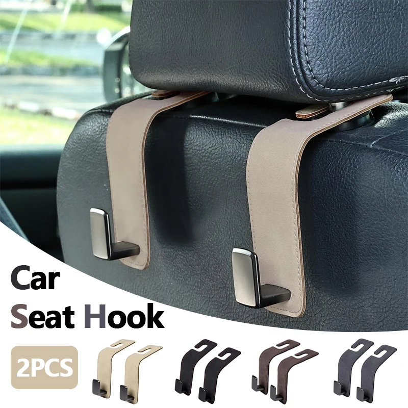 Gancho Universal de Metal para Encosto de Banco de Carro (2 Peças) - Organizador Interno para Bolsas, Casacos e Sacolas de Compras