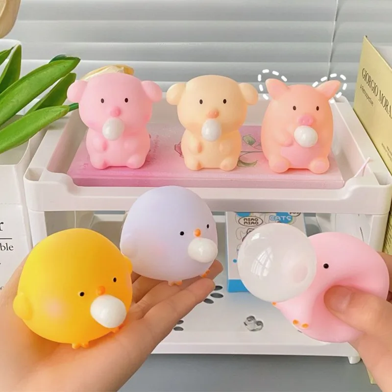 

1pcs Cartoon Squeeze Piglet &chick Anti-Stress Toys Colorful Fidget Toys Stress Ball for Kids Adults Soft Decompression Toys