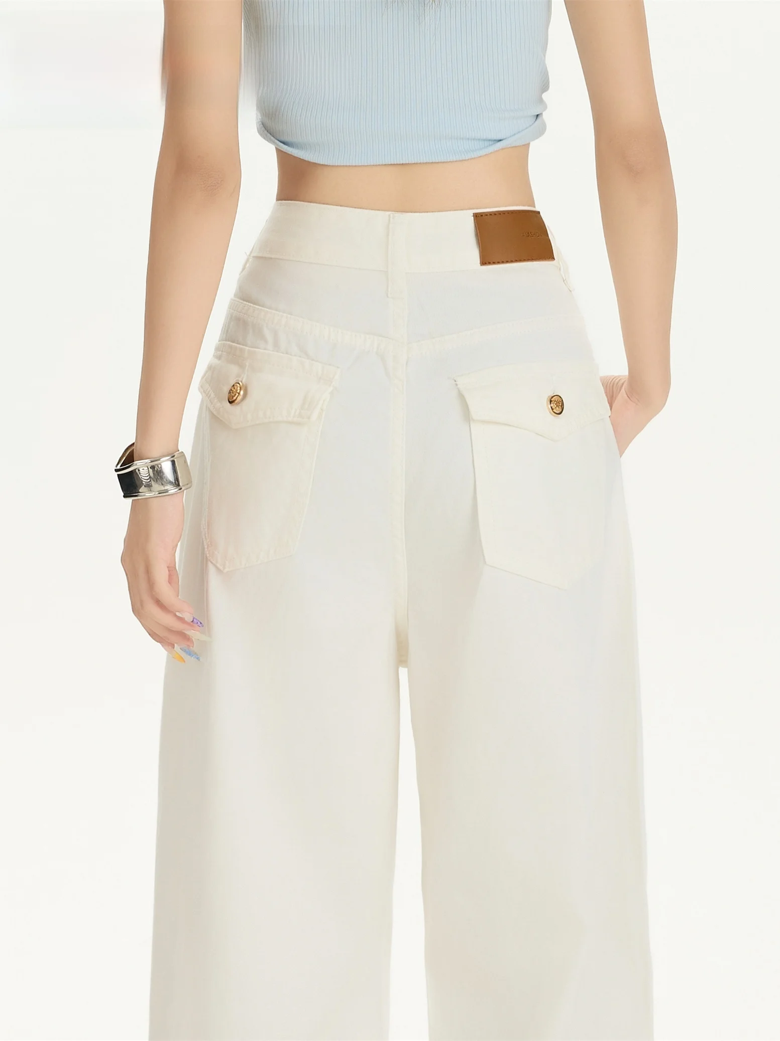 Jeans de mezclilla finos de verano de seda helada suave, de pierna ancha y corte recto, de cintura alta para mujer, Levis, antiaceite, impermeables, resistentes a la contaminación.