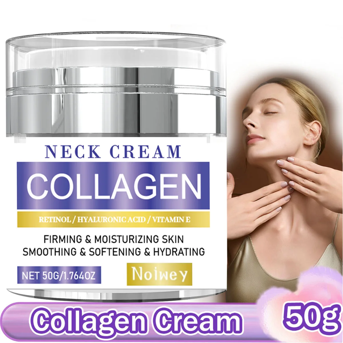 

NOIWEY Collagen Cream Neck Firming Cream Anti Aging Anti Wrinkles Tightening Lifting Whitening Face Cream for Neck Double Chin