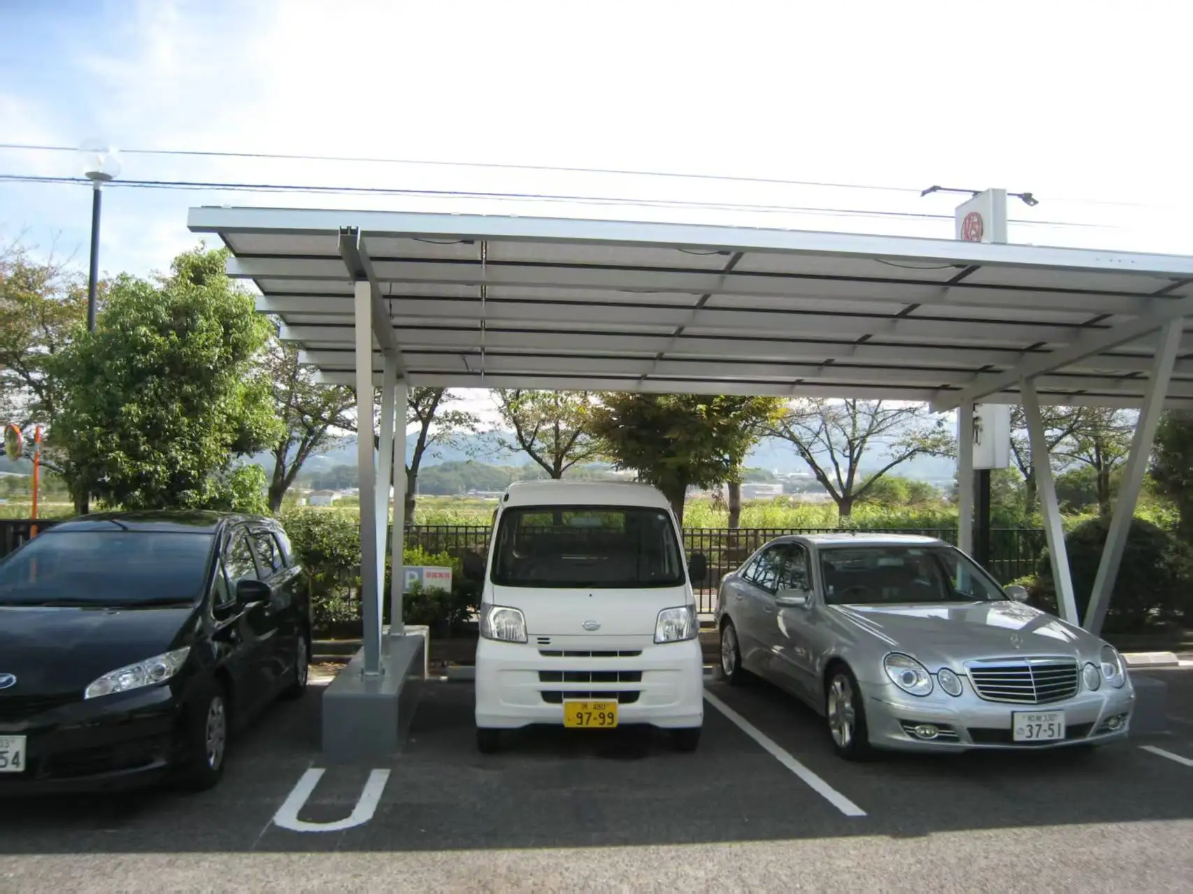 Steel Modern Carport Canopy Design Foundation Ground Solar Panels Mounting Bracket Support - Detail 1