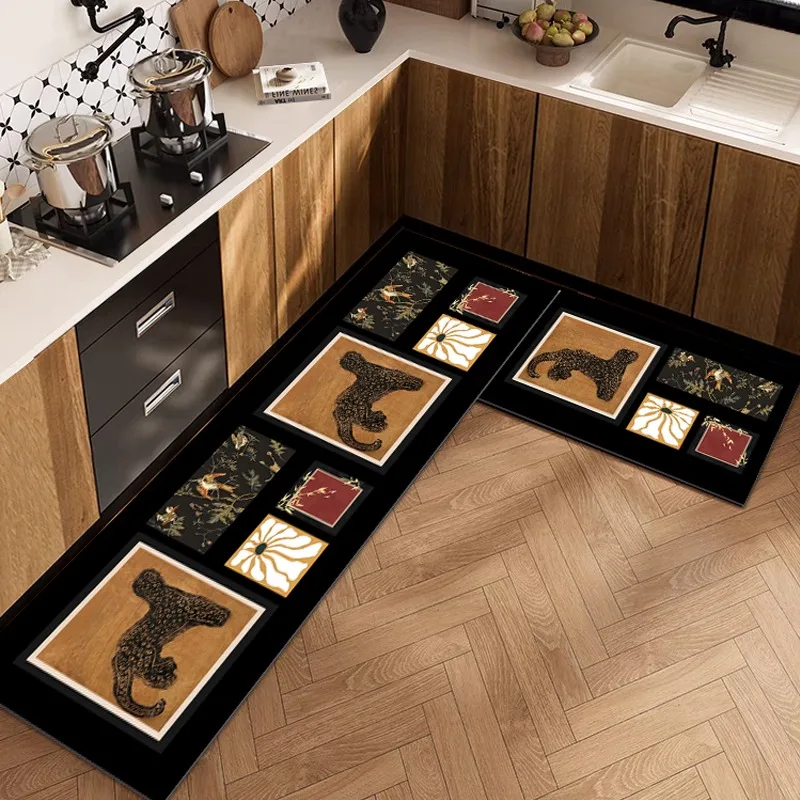 

Kitchen Floor Mat Waterproof Oil-proof Wipeable PVC Leather Soft Rug Household Long Non-slip Dirt-resistant Carpet Alfombra 양탄자