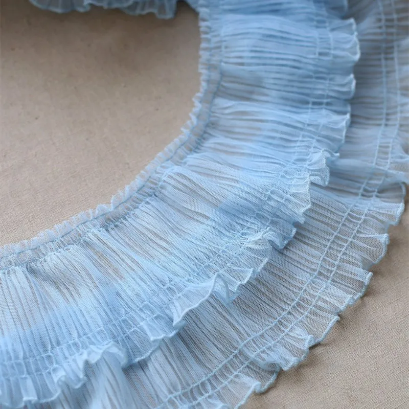 New 2023 pleated mesh ruffle lace fabric DIY dress skirt shirt cuffs home textile sofa curtain hem sewing decoration accessories