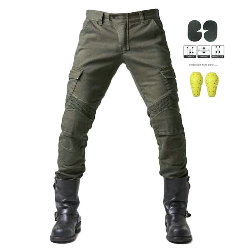 

2024 Men Motorcycle Jeans Summer Outdoor Riding Motorcycle Trousers Drop-resistant Pants With Protective Gear