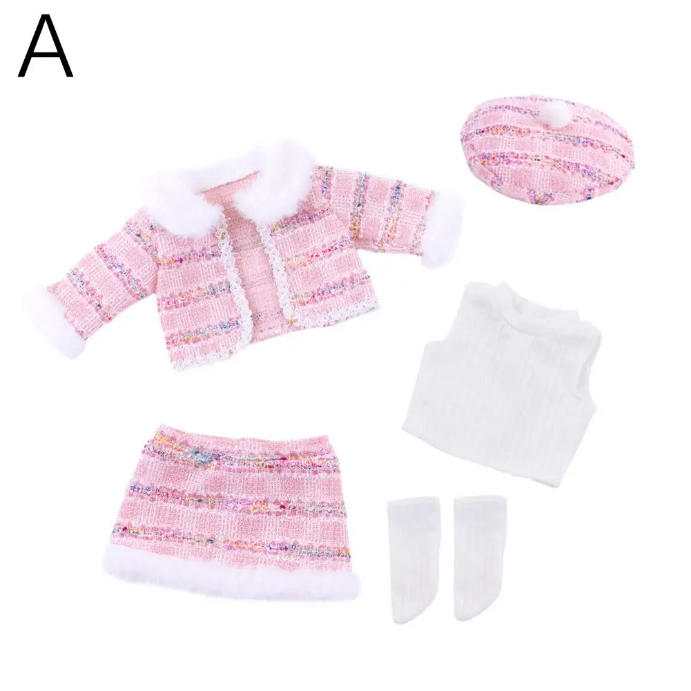 Vêtements de bébé décontractés mignons, rose imbibé avec robe, manteau, chaussettes, convient pour 18 "S M5v4