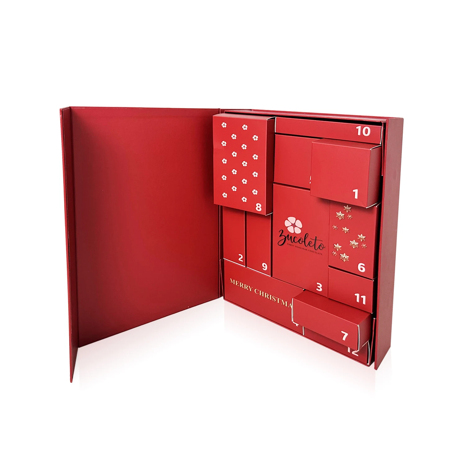 Christmas Gift Paper Calendar Box Wholesale Foldable Surprise Handmade Custom Advent Calendar Box