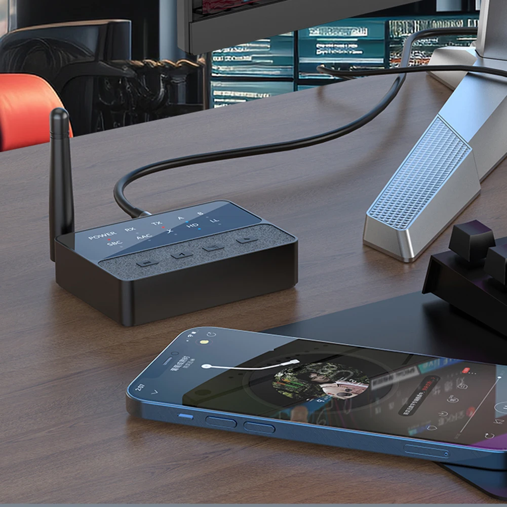 

Bluetooth-Compatible 5.3 Wireless Stereo Receiver Transmitter 3.5mm AUX/RCA 2 In 1 HIFI Stereo Adapter Stereo Music Adapter