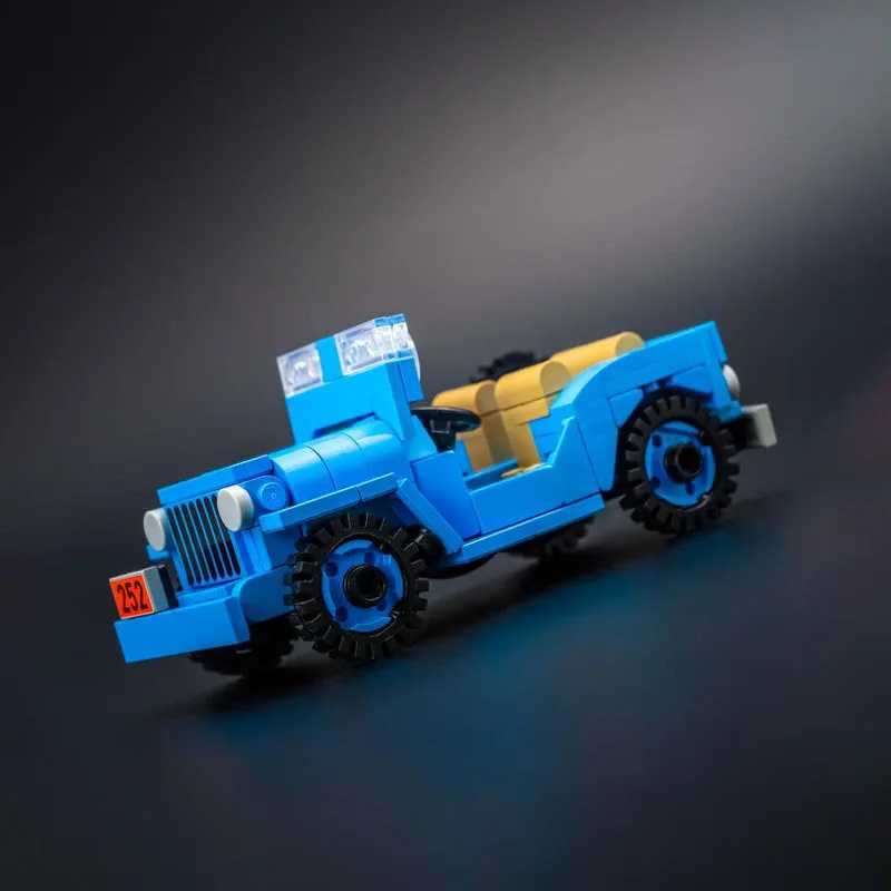 Exquisite new MOC building block model blue Jeep technology modular holiday gift toy DIY assembly set view 2