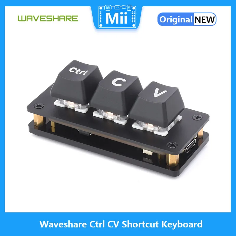 Waveshare teclado de acceso directo Ctrl C/V para programadores, PLACA DE DESARROLLO DE 3 teclas, Chip de microcontrolador RP2040