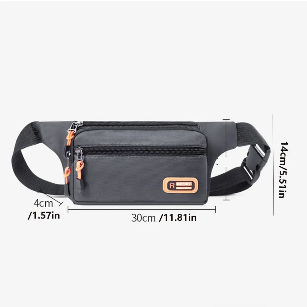 Waterproof Men's Waist Pack Adjustable Strap Nylon Men's Chest Bag Large Capacity Lightweight Sports Cross -body Bag Travel