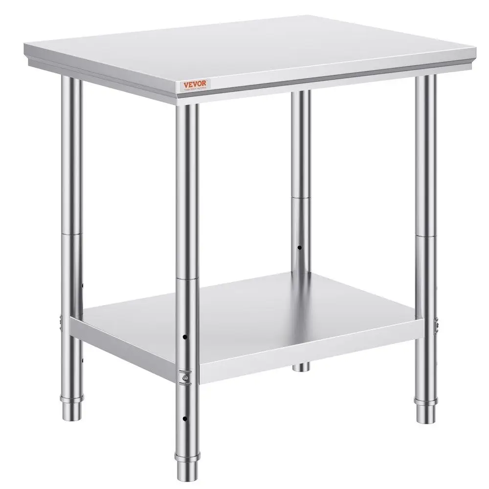 

Commercial Worktable 24x30x32 Inch 304 Stainless Steel Heavy Duty with Adjustable Feet for home Kitchen & Restaurant