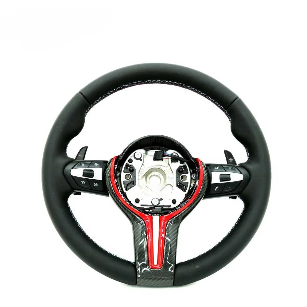 Custom new style round m sport carbon fiber car steering wheel for bmw F06 F10 F30 F34 F87 F80