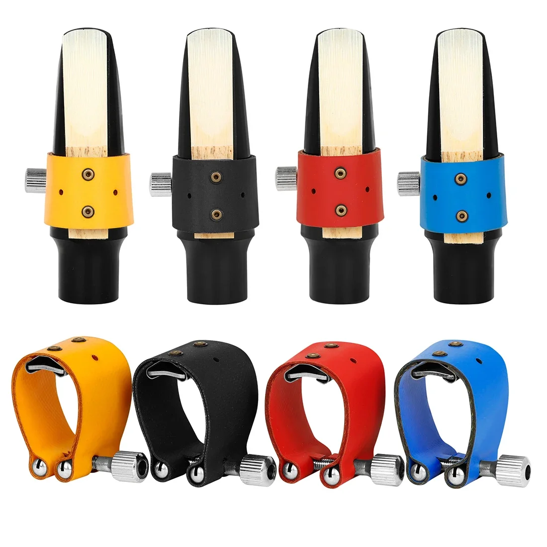 سوبرانو الساكسفون مقاطع جلدية الساكسفون المعبرة المفاجئة الملونة على شكل حرف U لينة الجلود بطاقة Headjoint سوبرانو ساكس أجزاء #2