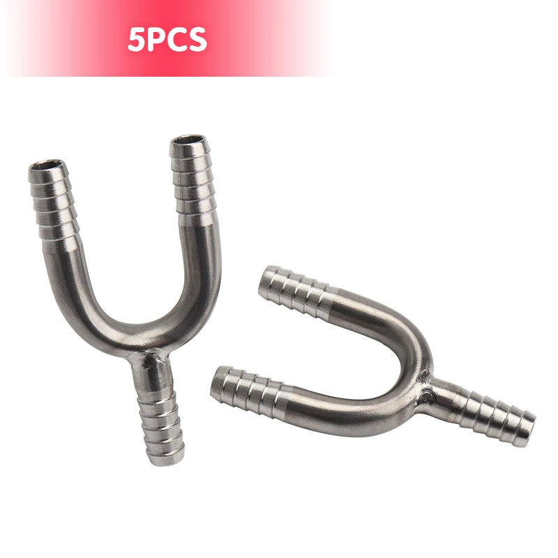 5PCS Stainless steel craft beer three-way pipe 8mm draft beer machine accessories, splitter pipe, equal pressure bottler parts