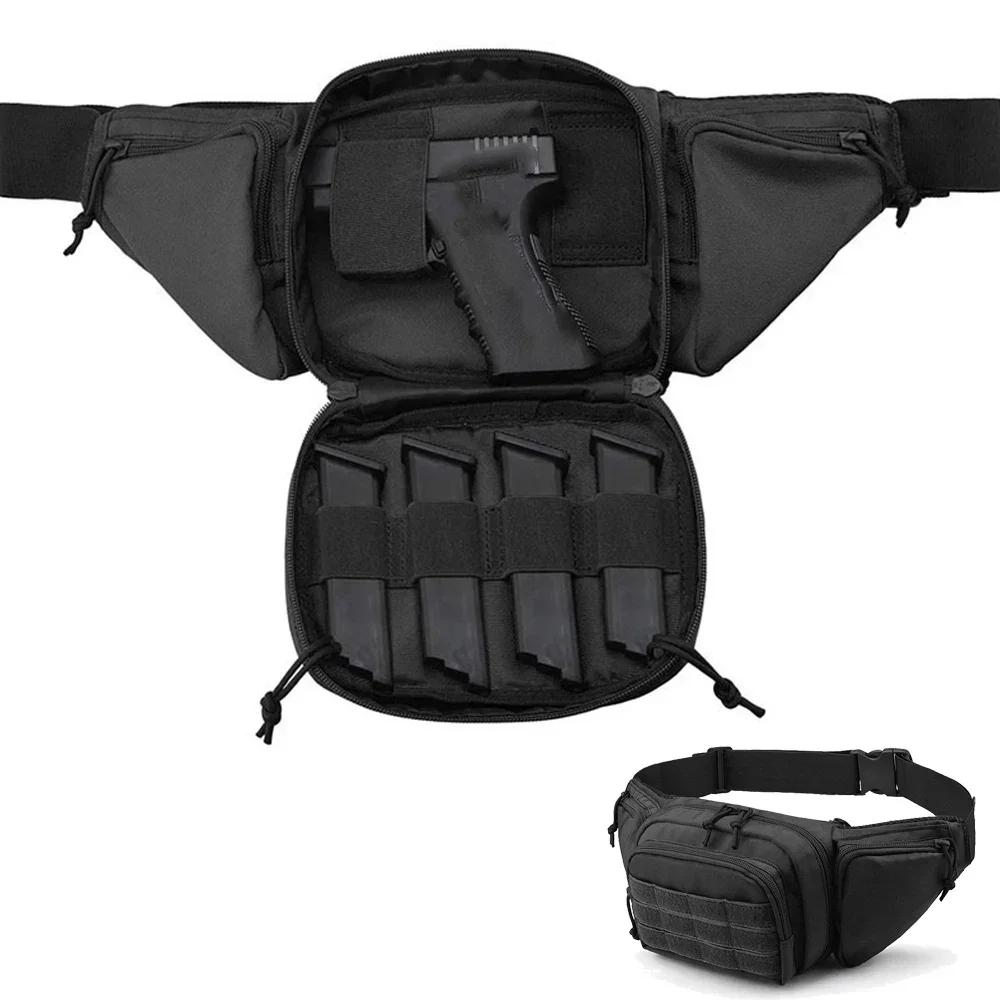 1pcs Outdoor Tactical Gun Waist Bag Holster Chest  Combat Camping Sport Hunting Athletic Shoulder Sling Holster Bag