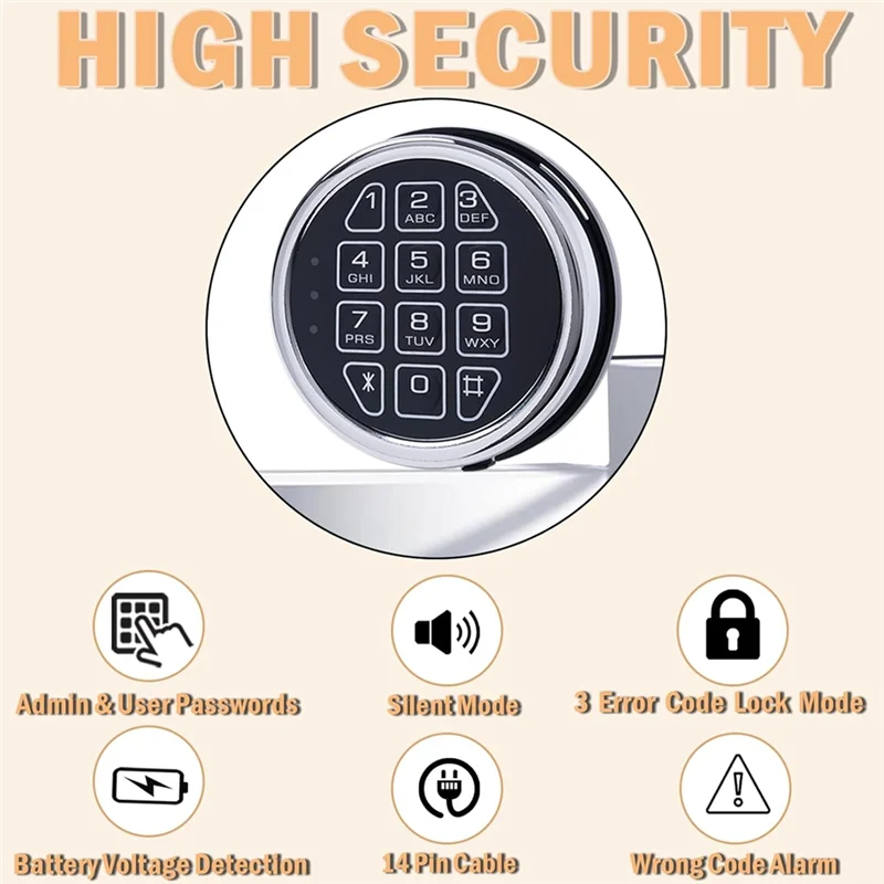 M13K-Stackable Safelock Replacement With Swing Bolt Keypad Electronicsafe Lock Forsafes