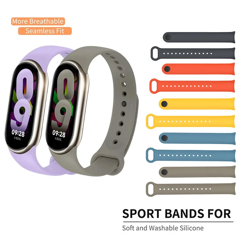 Silicone Strap Soft Comfortable Wristband For Xiaomi Mi Band 9 8 miband 9