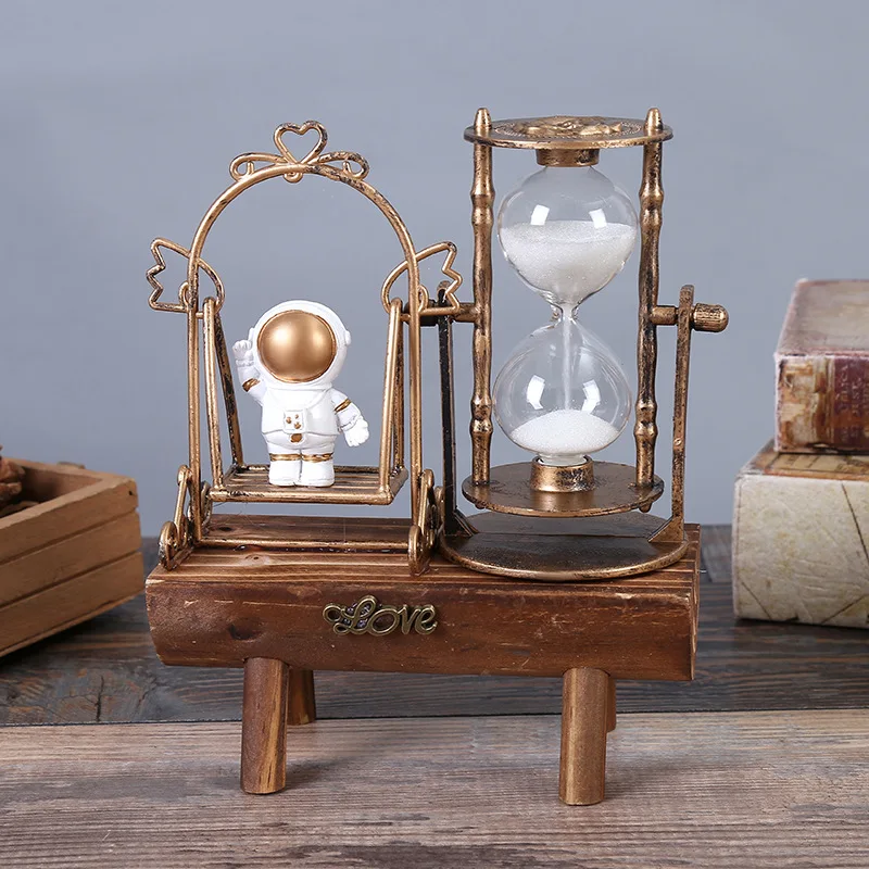 

Retro Paris Tower Hourglass Ornaments Creative Old Desktop Decoration Office Ornaments Creative Home Wood Carving Crafts