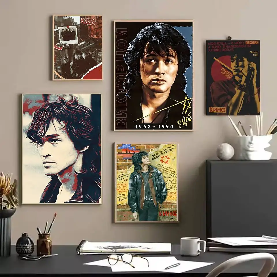 فيكتور تسوي المغني السوفياتي الروسي المشارك ذاتية اللصق الفن ورق مقاوم للماء ملصق مقهى بار غرفة النوم جدار ديكور #4