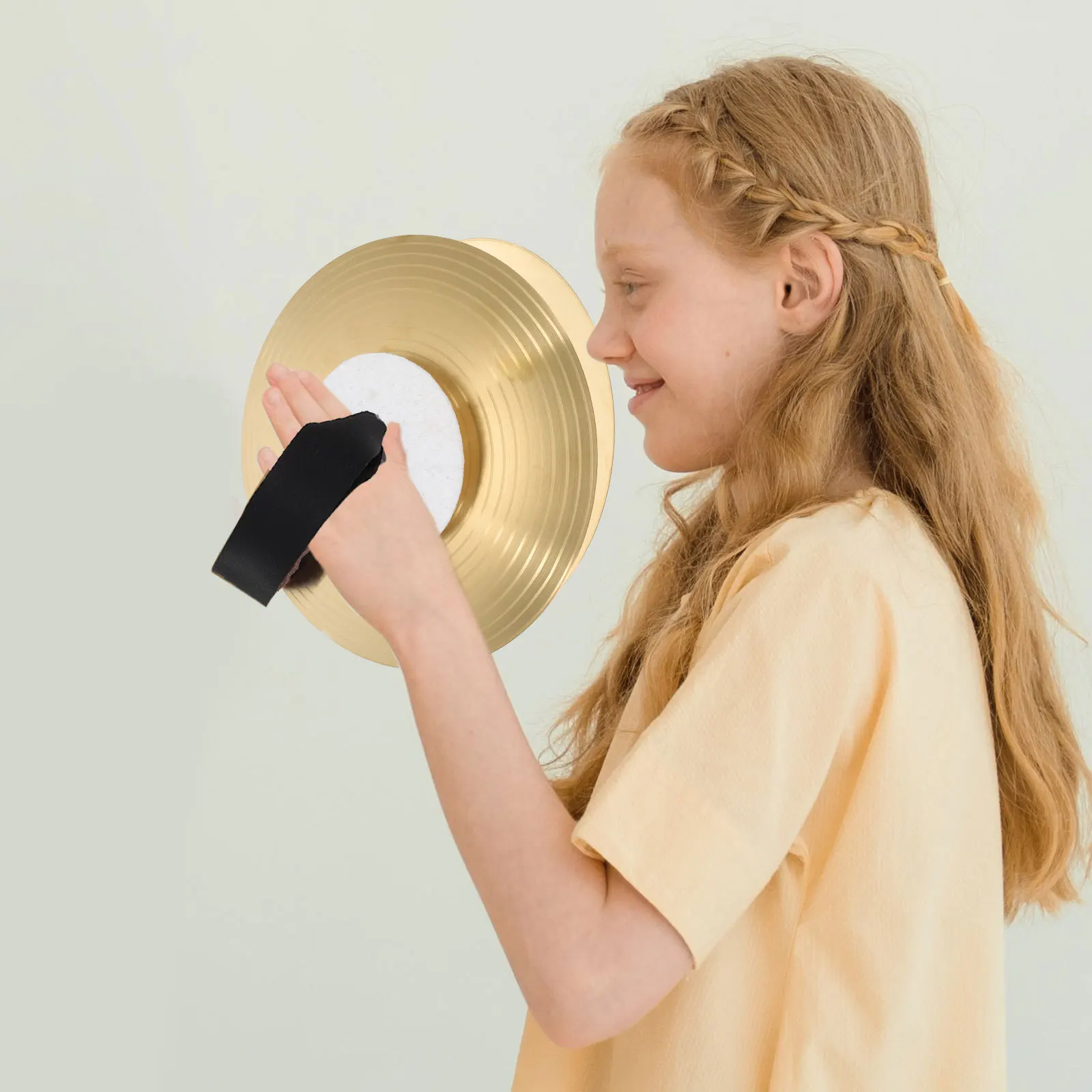 

1Pair Military Cymbals 8Inch Robust Metal Hand Cymbals for School Band Performance Clear Resonant Sound Portable Percussion