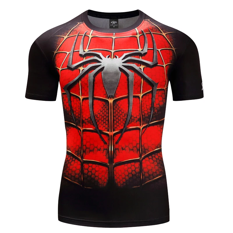 New Fashion Spider Print Pattern t-shirt da uomo Outdoor Fitness Sports t-shirt manica corta estate allentata ad asciugatura rapida Casual Pull