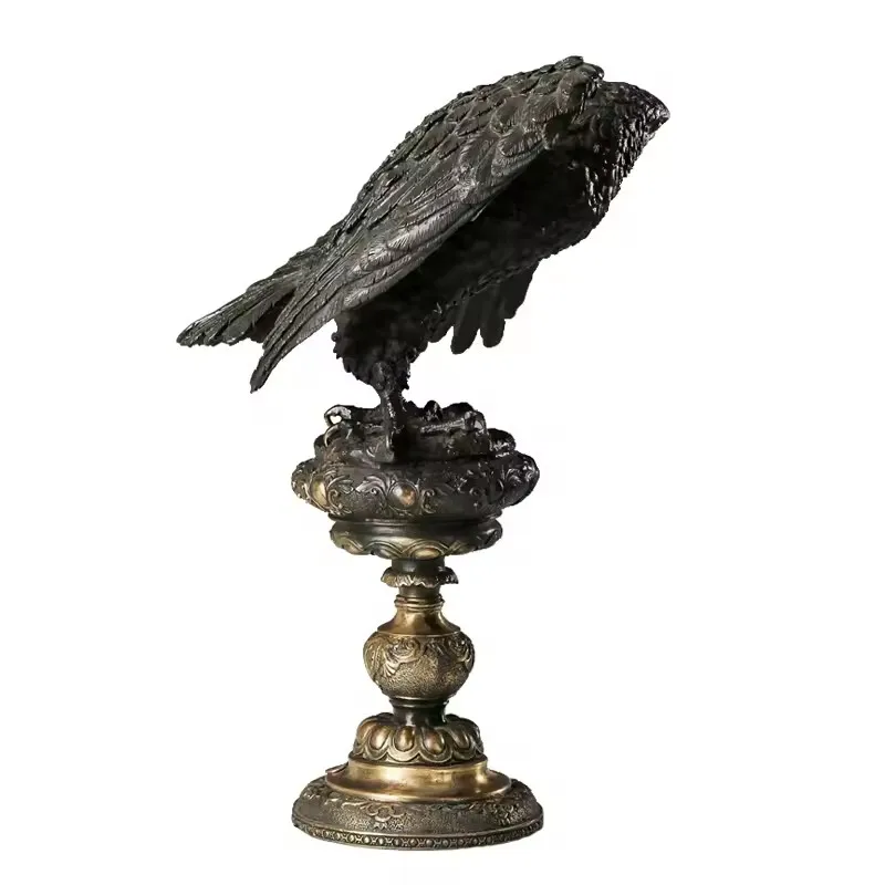 Bronze Arab Eagle Statue Hawk Sculpture Figurine Brass Falcon Art Home Decor Upscale Gifts view 5