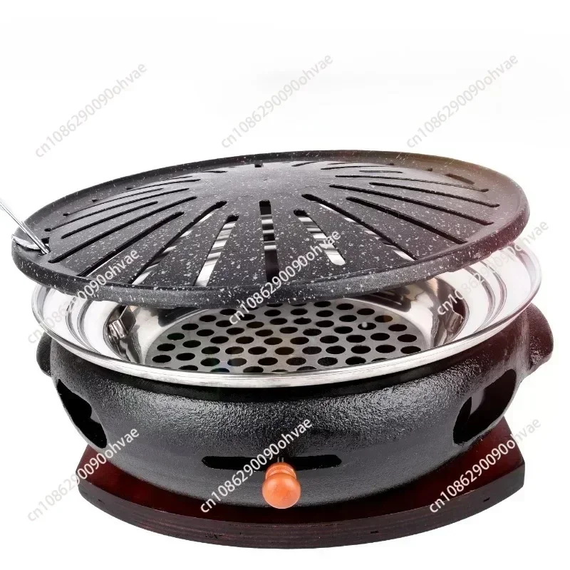 Korean carbon grill Commercial cast iron barbecue pot barbecue shop Household barbecue pan Japanese charcoal grill charcoal