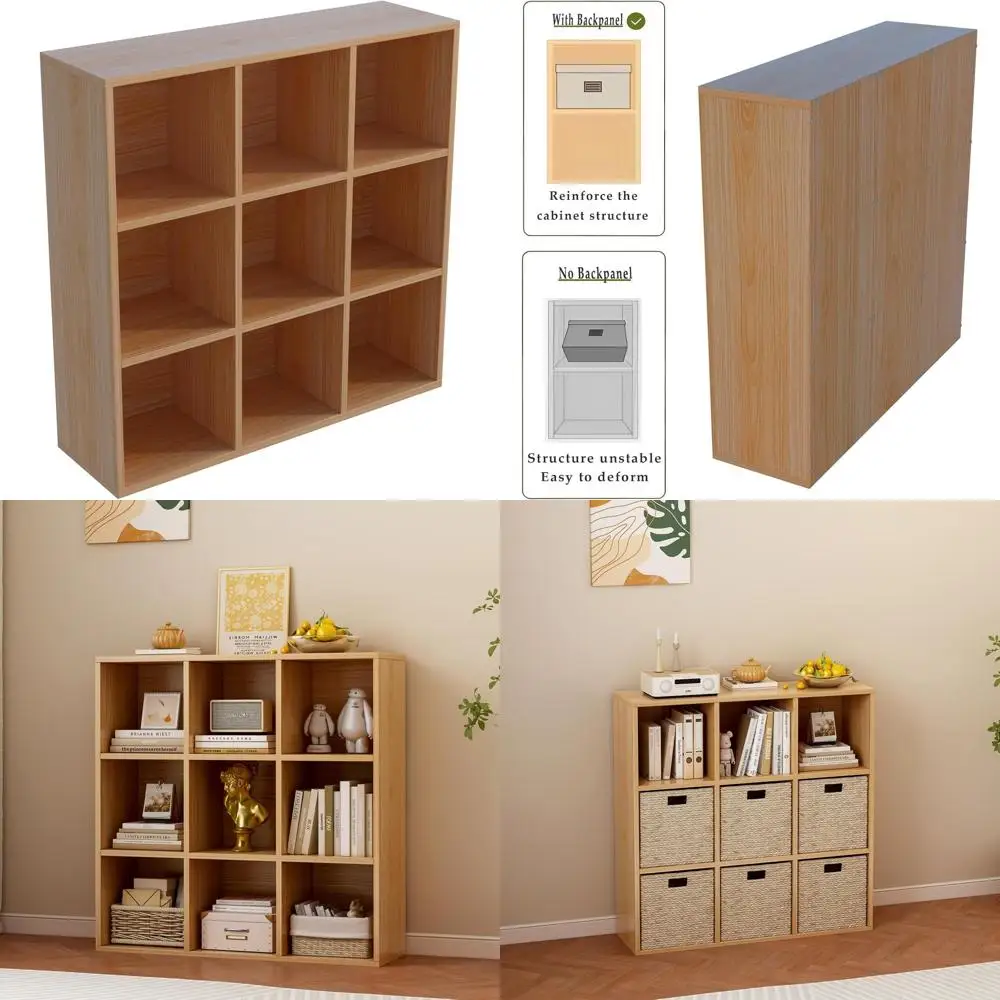 

Трехуровневая деревянная открытая книжная полка - напольный стеллаж для хранения для дома и офиса, витрина с отделкой под дуб