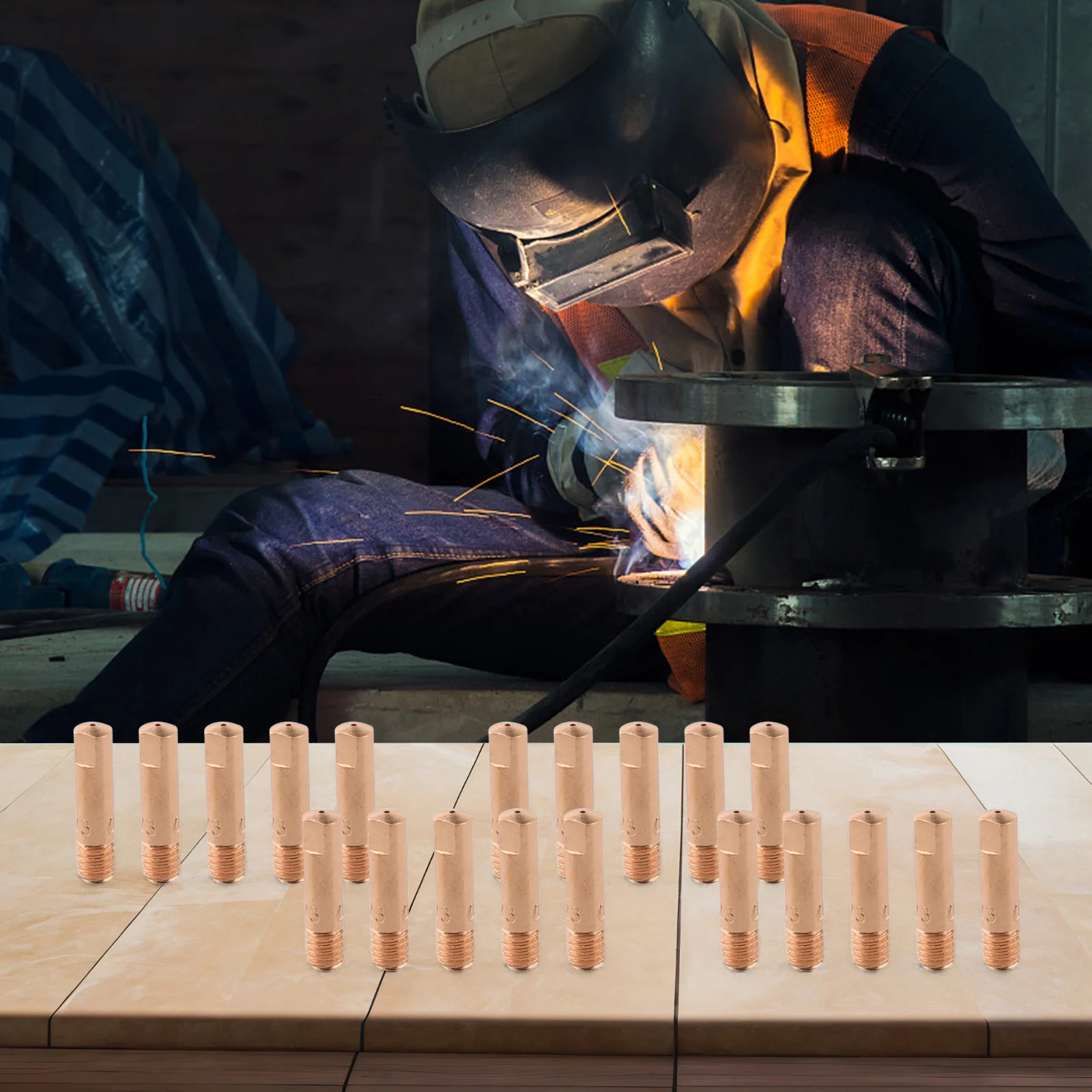 Copper Welding Nozzles MB-15AK Nozzles Accurate Concentricity Low Wire Resistance Metal Fabrication For MAG Welding