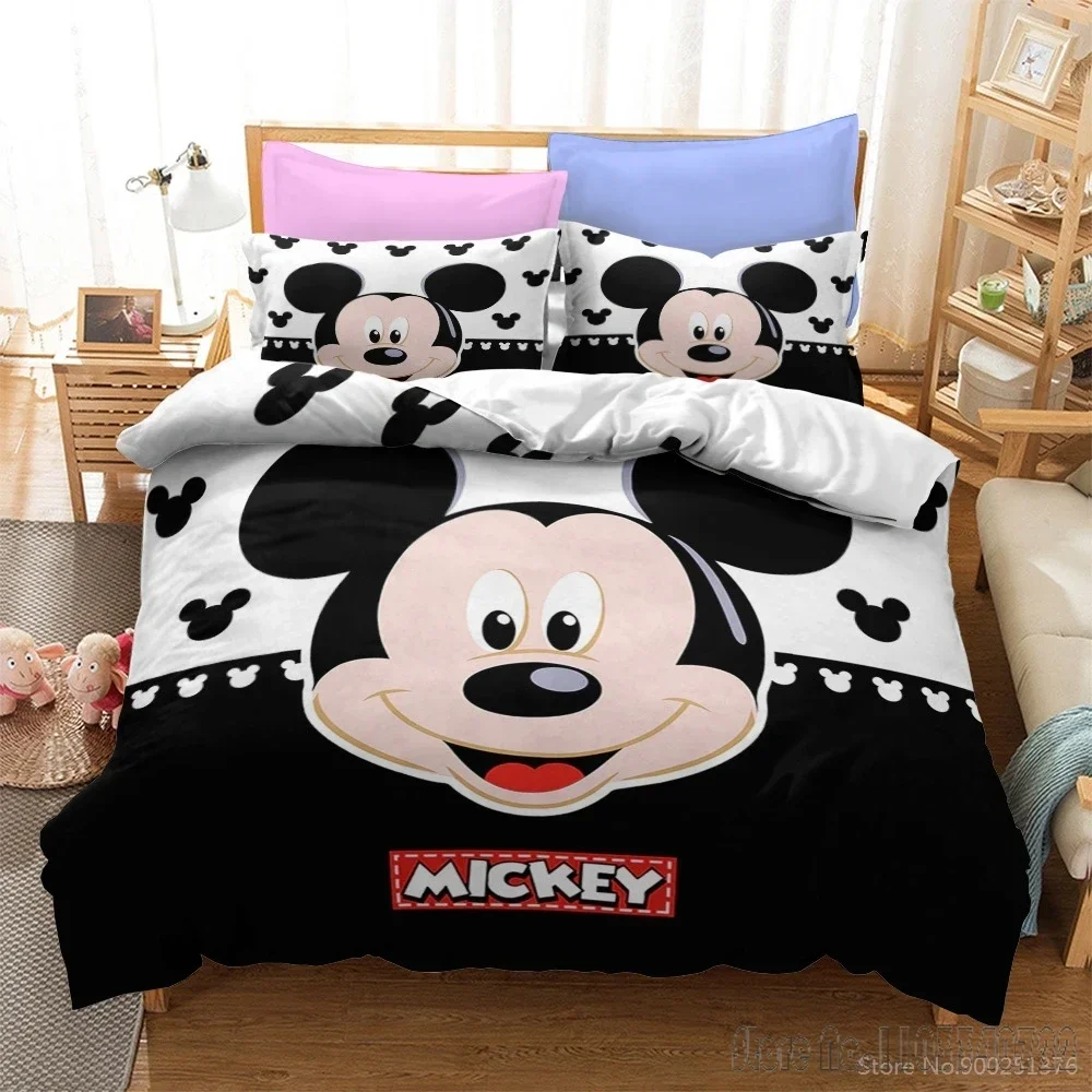 Mickey Minnie Mouse Love Child Duvet Cover Set HD Comforter Cover Bedclothes for Kids Bedding Sets Bedroom Decor