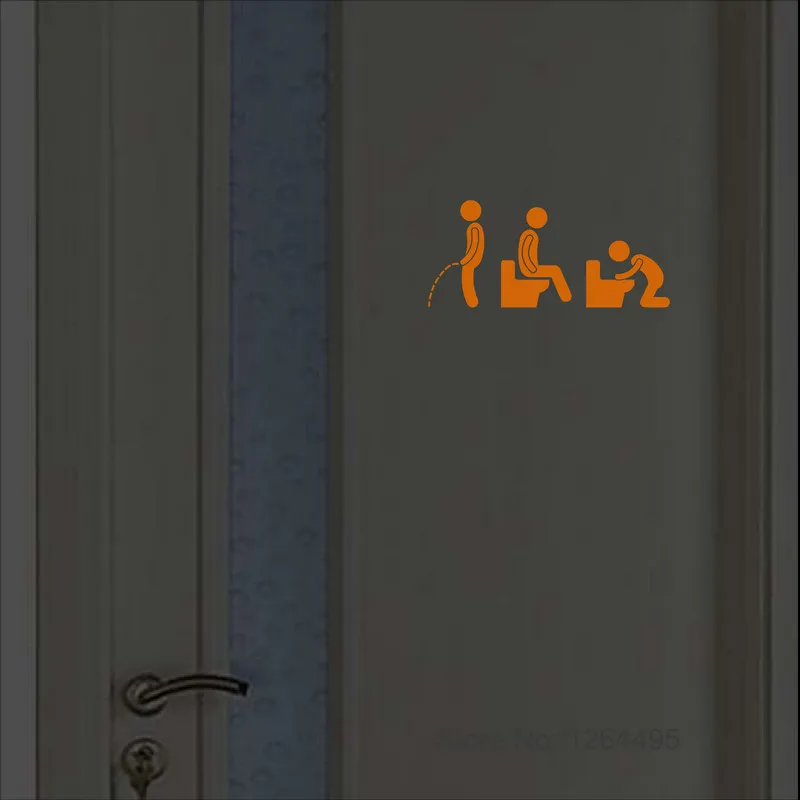 Personalized Bathroom Door Sticker Glow in the Dark Wall Sticker Home Decor Vinyl Decals DIY Decoration Luminous Toilet Stickers