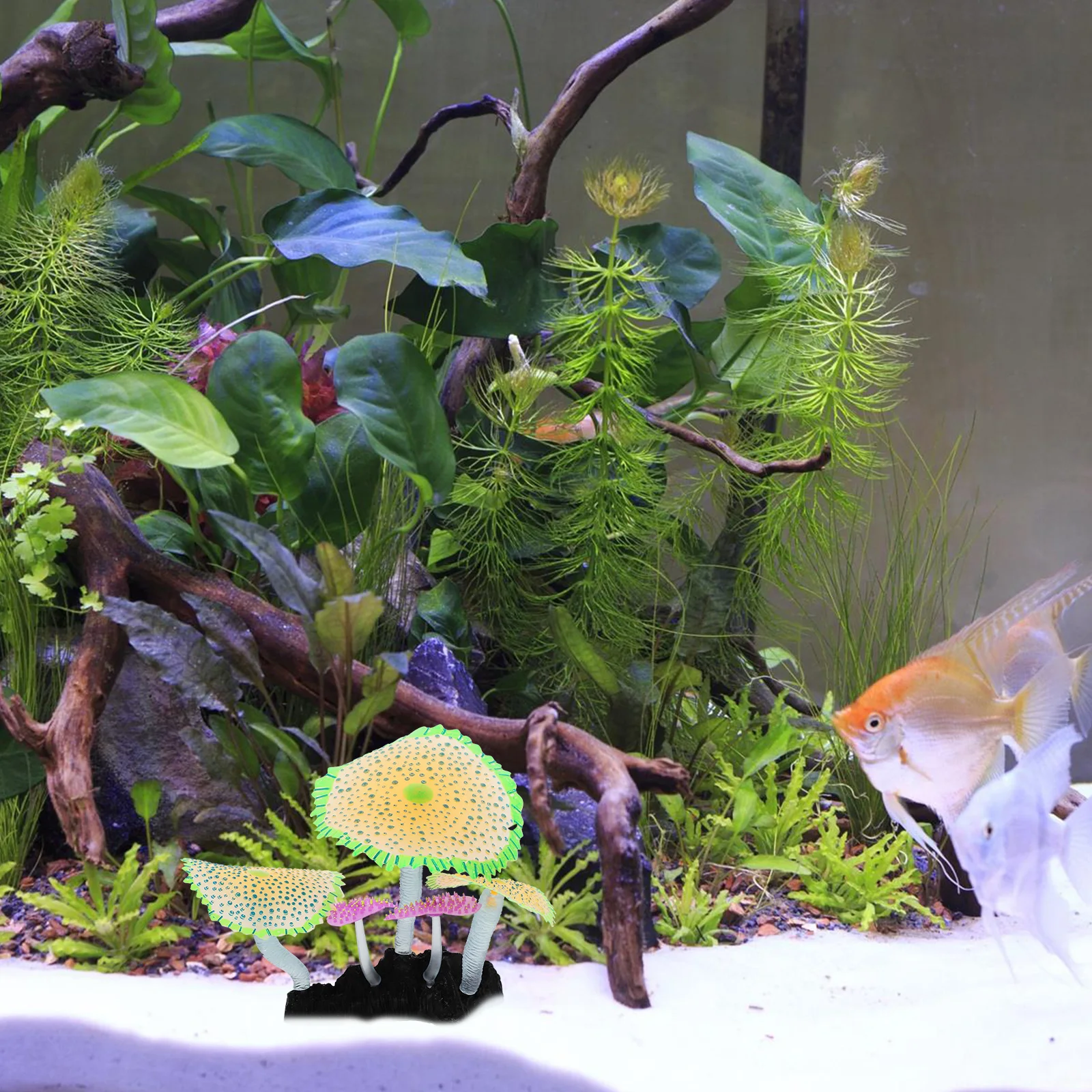 

Fake Coral Aquarium Decor Artificial Plant Natural Fish Tank Decoration Aquatic Plant Ornament Realistic Silicone