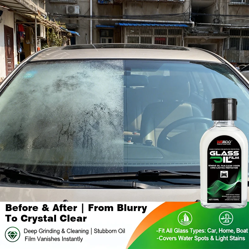 Glass Oil Film Removal Paste – Eliminates Stubborn Oil, Wax & Silicone Residue, Anti-Fog Effect for All Auto Glass Surfaces