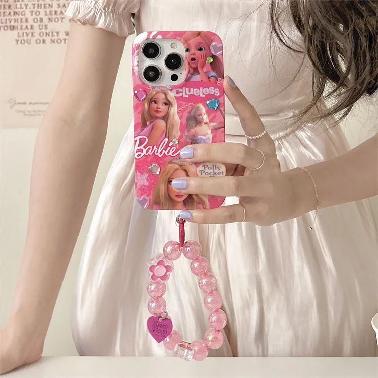 Kawaii Barbie Girl Pink Cartoon Phone Case For IPhone 11 12 13 14 15 Pro Max Shockproof Protective Soft Silicone Back Cover Gift